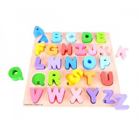 Detská drevená vkladacia abeceda BIGJIGS TOYS