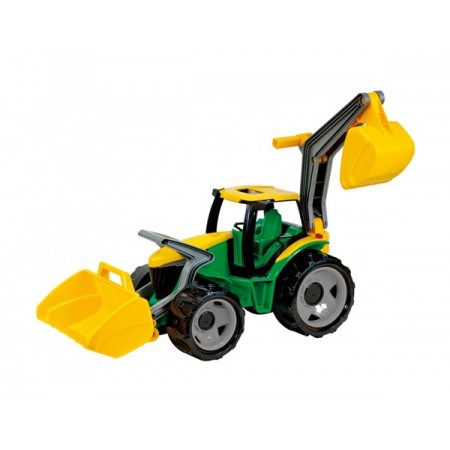 Traktor LENA s lyžicou a bagrom 65cm zelený